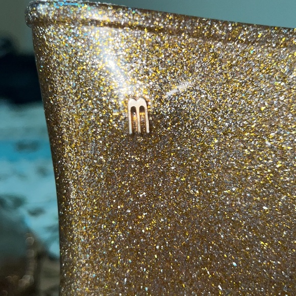 Melissa Women’s Drop Gold Glitter Boots - Picture 12 of 15